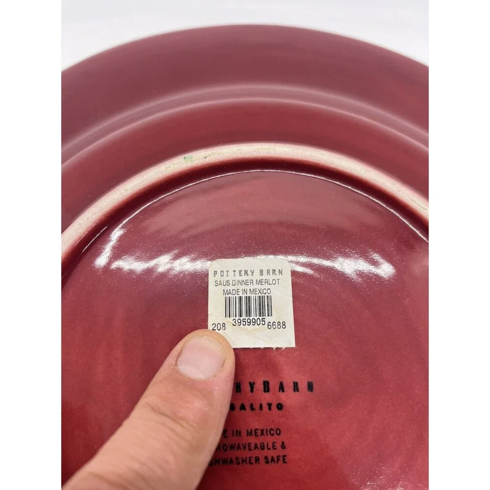 Pottery Barn Sausalito Merlot Red Plate 12.25